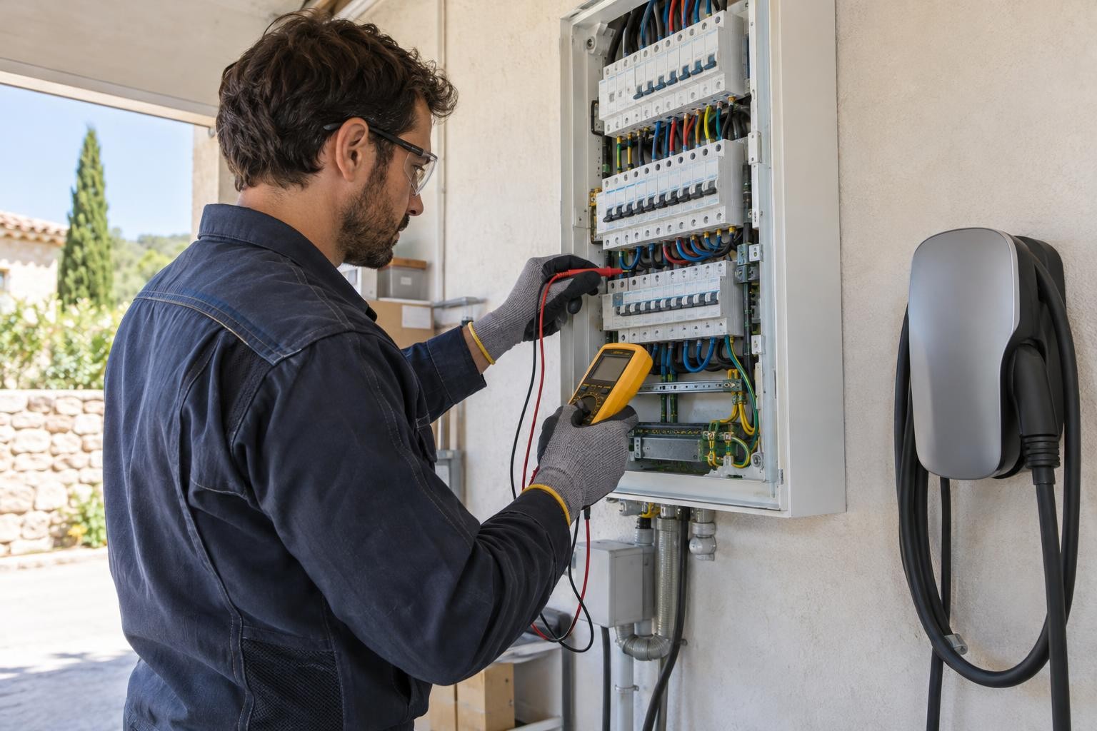 Vérification professionnelle des protections électriques avant le raccordement d’une borne