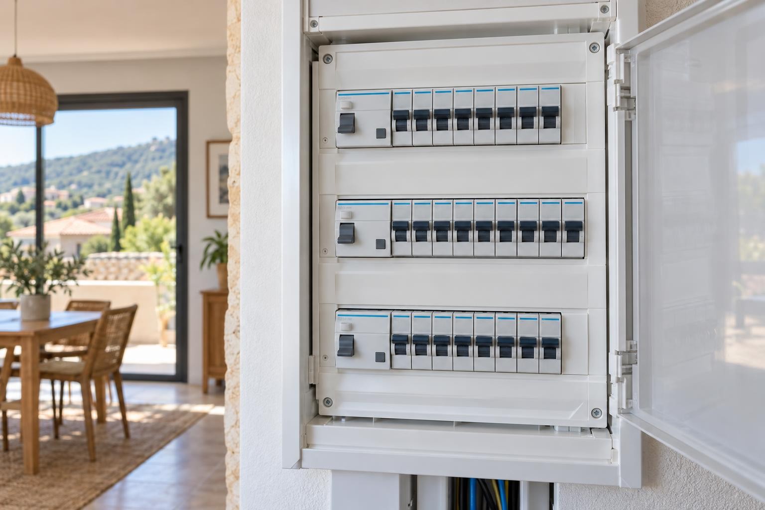 Exemple de tableau électrique résidentiel organisé à faire contrôler par un professionnel